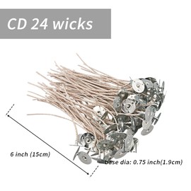EUPNHY CD Series Candle Wicks for Soy Candles,100pcs CD 24 6" Pretabbed Wicks,Cotton & Paper Wicks for Candle Making.