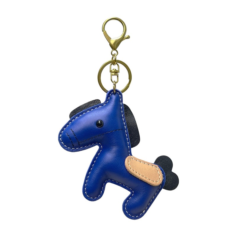 [Yocipa] Cute Genuine Leather Horse Keychain with Horse Design Charm