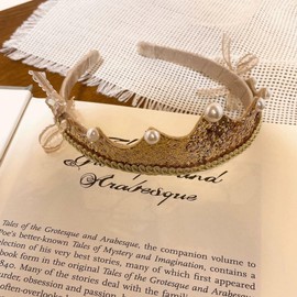 [YNOBUN] Cute Princess Birthday Crown Headband Sparkly Kids Party Photography Accessories (gl-gold)
