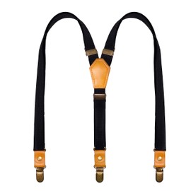 Malmall British Style Suspenders, Y-Type, 0.8 inches (20 mm), Button Type, Genuine Leather, Adjustable Strap, Firm, Rustproof, Trouser Hanging, Casual, Party, Stylish, Business, Unisex, Elastic (Beige), beige