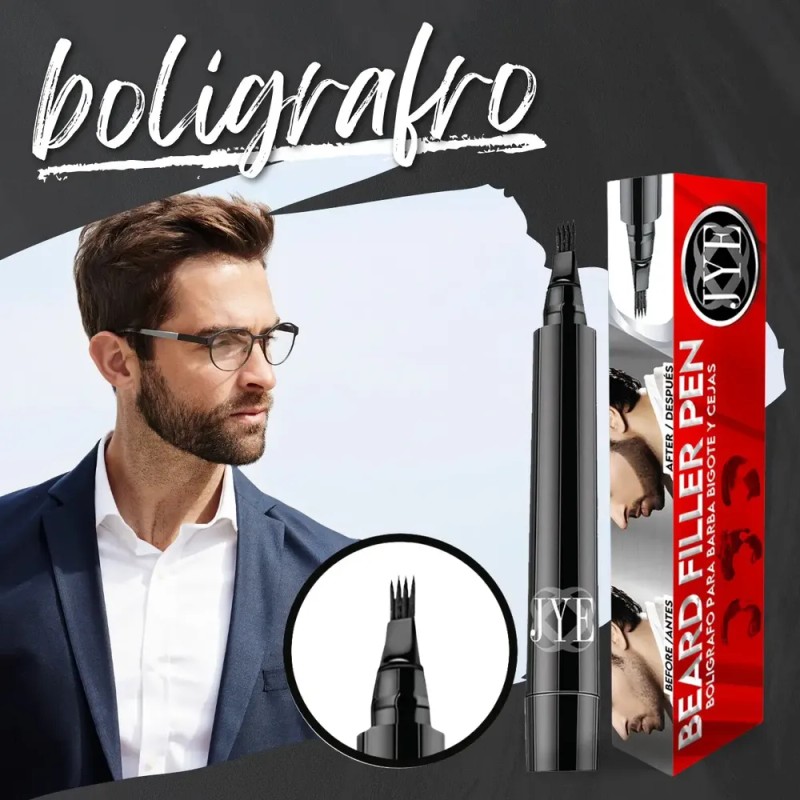Bolígrafo Para Barba Bigote Cejas Solo Jye Color Negro
