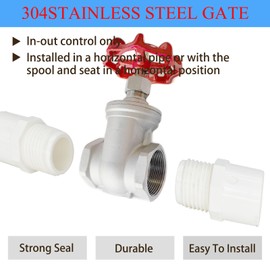 GUXGUY 304 Stainless Steel Gate Valve DN50, 2" NPT Stainless Steel Female Threaded Rotary Globe Valve for Water Flow Switches, Fuel Water Vapor, Air Switches, Air Compressors and Sump Pumps, etc