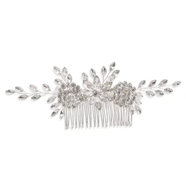 Topqueen Silver Rhinestone Bridal Comb Tiara Diadem for Wedding - Hp77