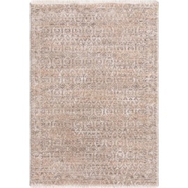 Well Woven Ethos Serenity Beige 5'3" x 7'7" Area Rug - Dense Textural Earthy Neutrals - Central Asian Tekke Inspired - Easy Clean Stain-Resistant - Perfect for Cozy Spaces and High-Traffic Areas