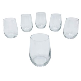 6 OZ MINI TESTER Libbey Stemless Wine Drinking Glasses/Glass 260/Set of 6/Glassware Cocktail Bar Party