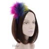 Girls Large Colorful Messy Fur Headband With Teeth - Rainbow
