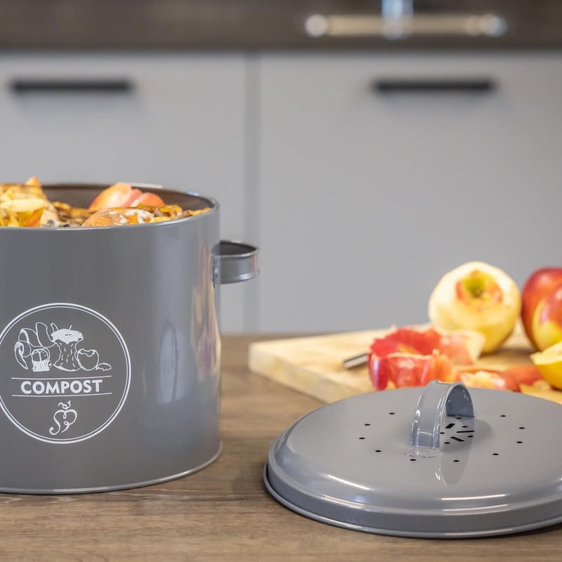 Esschert Design Carbon Steel Composter with Activated Carbon Filter in