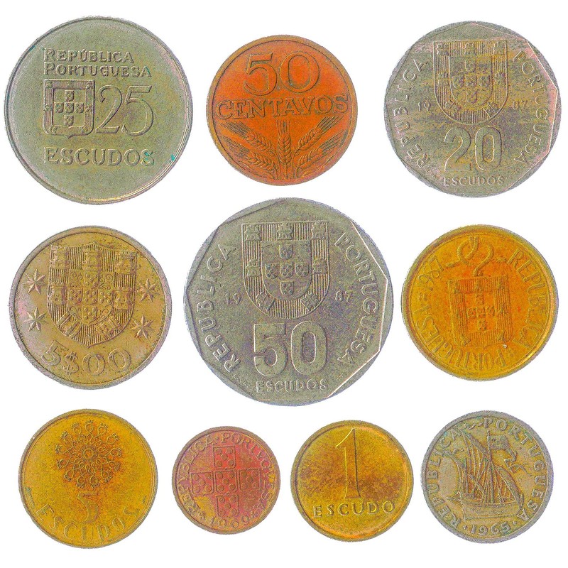 Portugal 10 Mixed Coins | Escudos | Centavos | Christ
