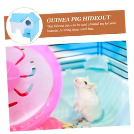 CORHAD Double Layer Hamster House with Sturdy Material Small Animal Hideout and Play Villa Blue Cozy Rat and Hamster Cage Accessory for Safe Exercise and Entertainment