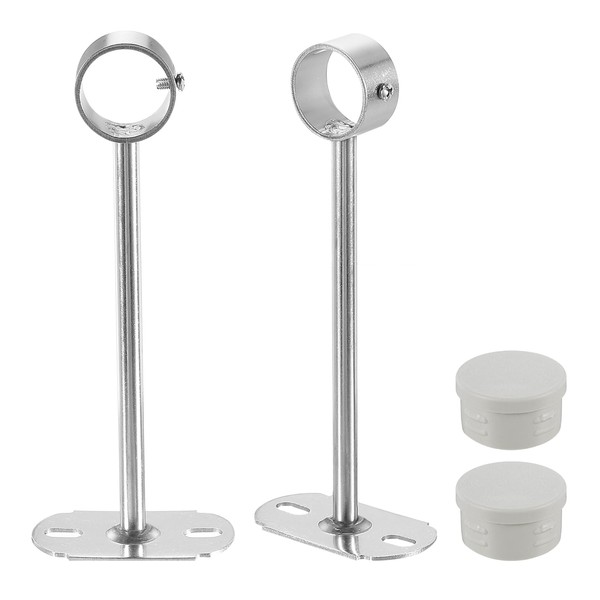 sourcing map 4Pcs 200mm Closet Rod Support Bracket, Rod Holder