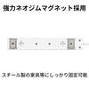 Sanwa Supply TAP-2210-1W Power Strip, 10 Socks, 2P (3.3 ft