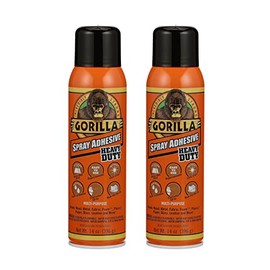 Gorilla Heavy Duty Spray Adhesive, Multipurpose and Repositionable, 14 Ounce, Clear, (Pack of 2)