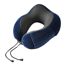 Neck Pillow Ergonomic Design U Shaped Small Portable Memory Foam Neck Pillow for Travel Office Home Blue