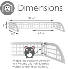 Haus Maus The Original Laundry Guard - Stop Laundry From Falling Behind Washer/Dryer - Invented by a US Mom - Made in NorthAmerica - Magnetic - Fits Most Front Loading Machines - Top of Fridge - Grey