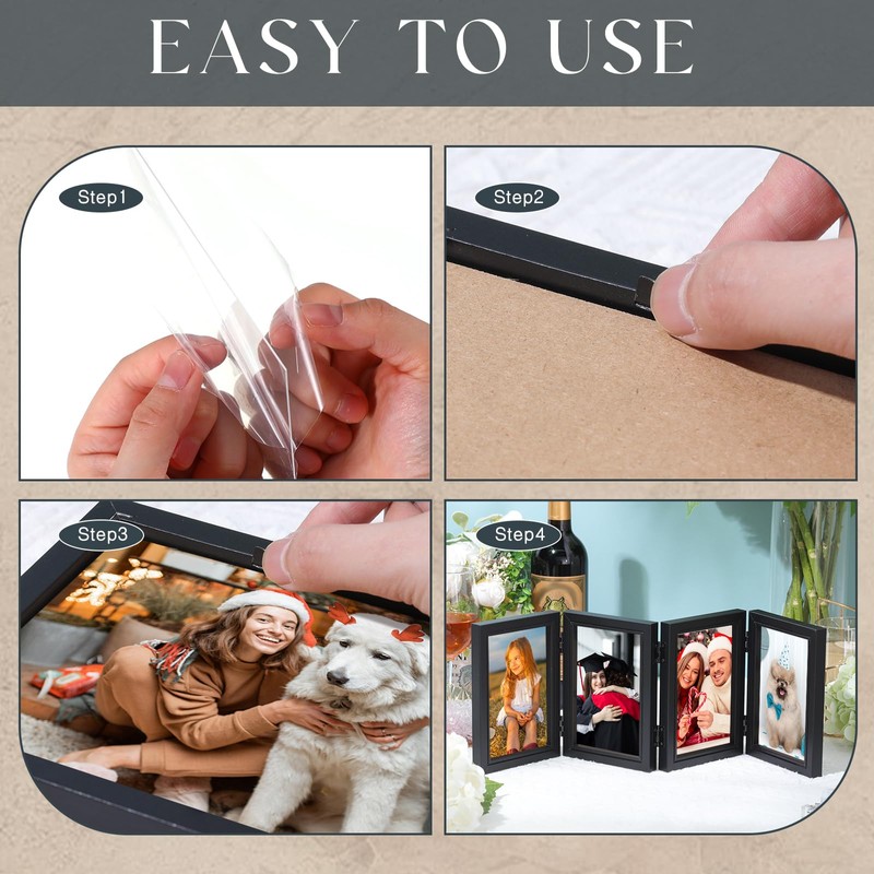 Sintuff 2 Pack 4 Folding Christmas Picture Frame Collage 4×6