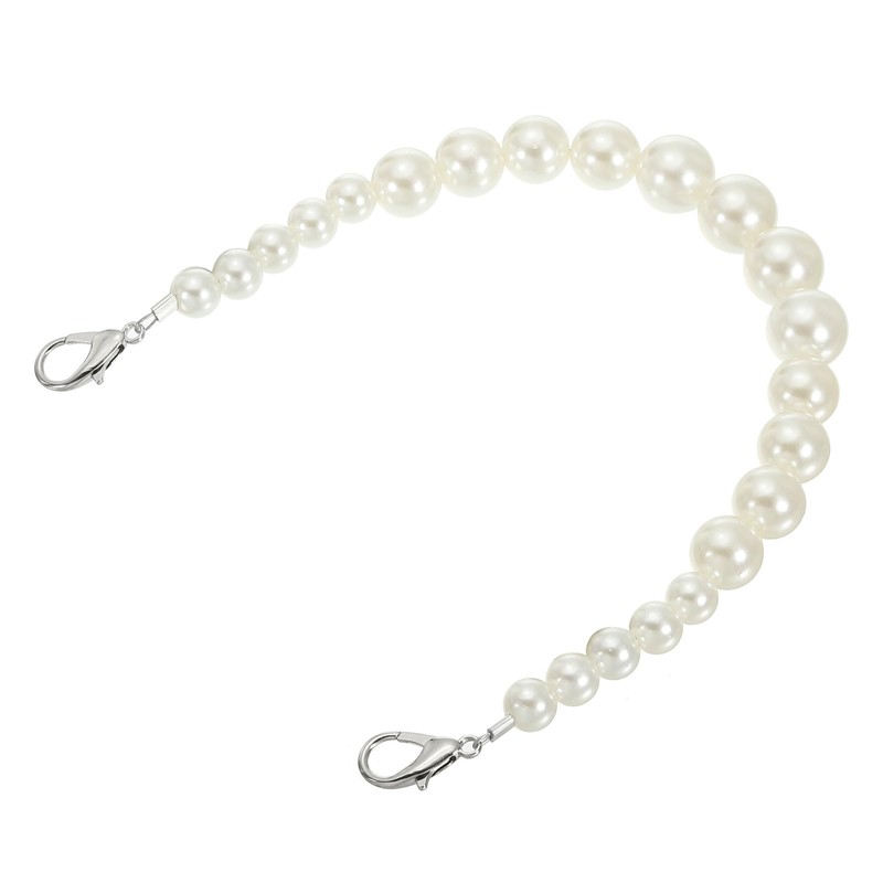 PATIKIL Imitation Pearl Bead Purse Chain Strap 12.6", Pearl Beaded
