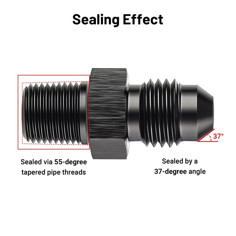EVIL ENERGY 4AN to 1/8 BSPT Pipe Fitting Adapter Aluminum