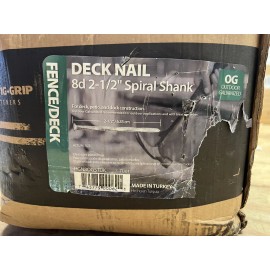 Grip-Rite 25 Lb. Nails 25# 8D 2-1/2" Exterior Galvanized Spiral Shank-Patio/De