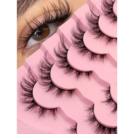 Pestañas Postizas Efecto Cat Eye 7 Pares 1.7 Cm Negras
