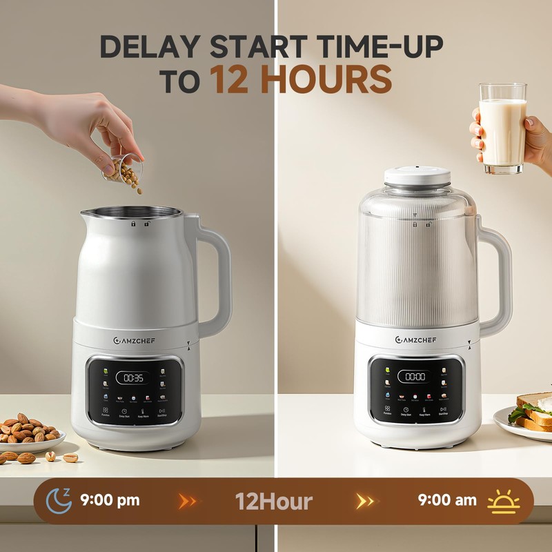 10-in-1 Nut Milk Maker Blender with Detachable Design: 33.8oz Homemade