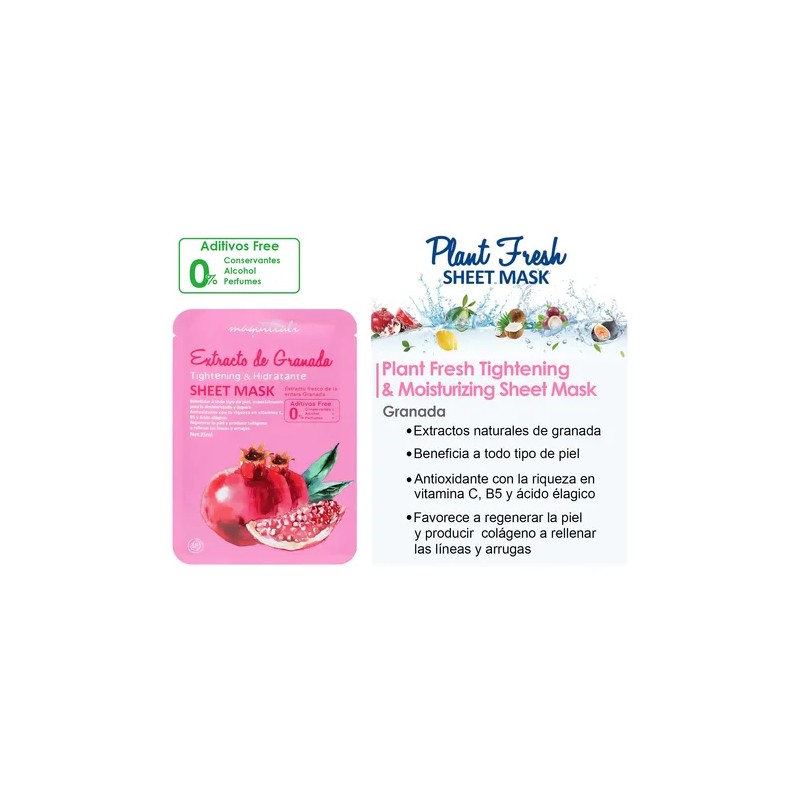 8 Mascarillas Faciales, Serum De Natural De Fruta, 0 Aditivo