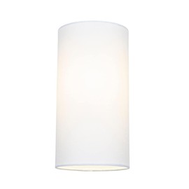 Contemporary and Stylish White Linen Fabric Tall Cylindrical Lamp Shade for Pendant or Table Lamp Base - 25cm Height - 40w Maximum - Suitable for The Home or Commercial Usage by Happy Homewares