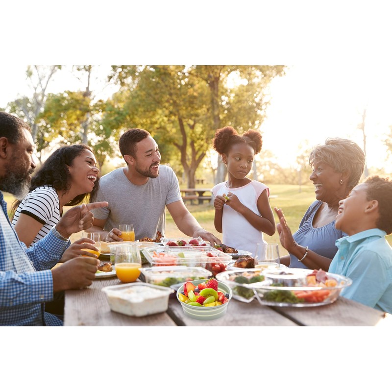 K HOME VT Collapsible Silicone Food Storage Container Set (BLUE)