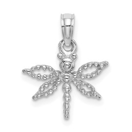 IceCarats 14K Solid White Gold Dragonfly Wings Necklace Chain Pendant Charm 18mm x 15mm Only