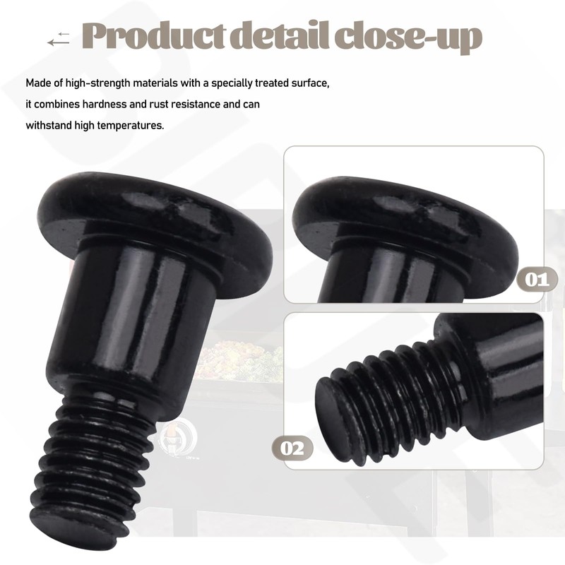 5 Pack Short M6 Step Bolt Compatible with Blackstone Griddle,