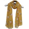 GFM® Robin Birds Print Christmas Scarf (.RN-09-MTD-Mustard)