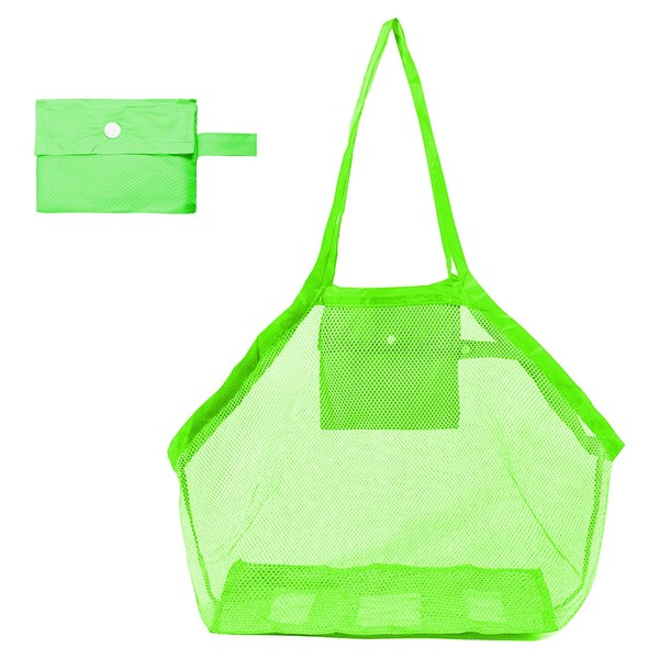Runyve Lightweight Mesh Beach Tote with Zipper,Collapsible Beach Bag Reusable,Large