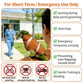 DRESSO Portable Bird Carrier Bag, Soft Carrier for Small Medium Parrots, Cockatiel, Green-cheeked Conure, Budgie, Anti-Scratch Protective Clothes for Daily Outdoor & Nail Trimming, Random Color