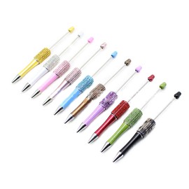 URTERYSER Beaded Ballpoint Pen, Beadable Ballpoint Pens Retractable Ballpoint Pen Rhinestone Beadable Pen