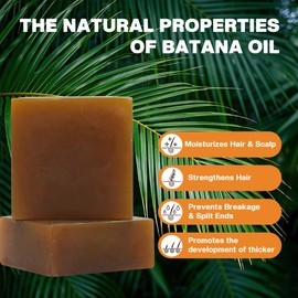 VAEYAE 2 Pcs Batana Oil Solid Shampoo and Conditioner Bar, Botana Oil Natural Formula Nourish Scalp, pH Balanced for Man & Woman All Hair Types Growth, Enhance Hair Thickness, Reduce Hair Loss Soap