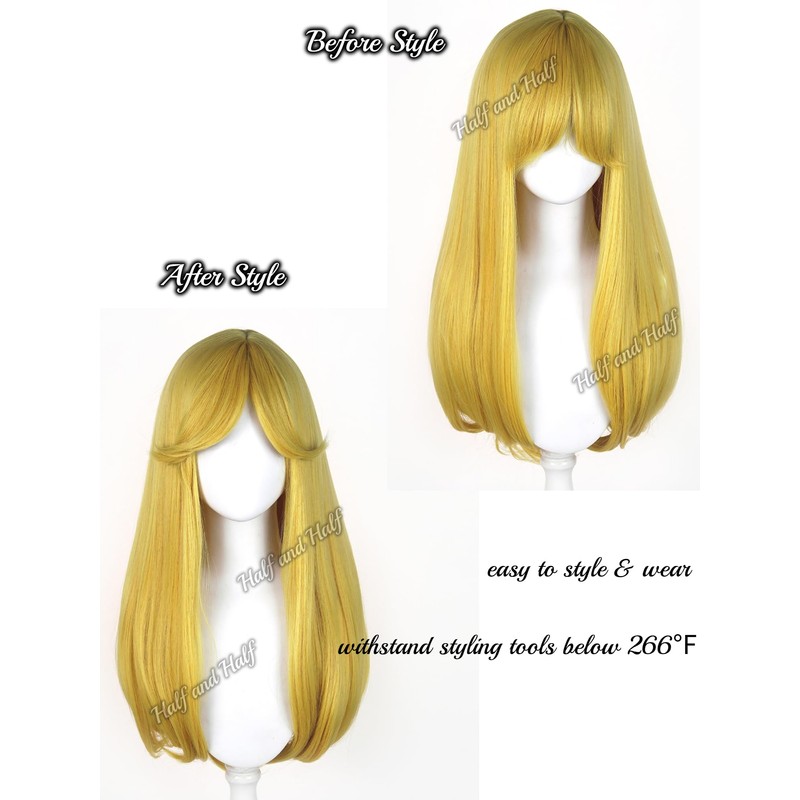 Long Blonde Straight Star Princess Cosplay Wig + Horn Headband