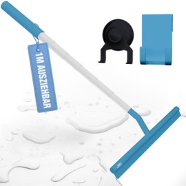 BADIONA Extendable Shower Squeegee, Black, White, Blue (Blue)
