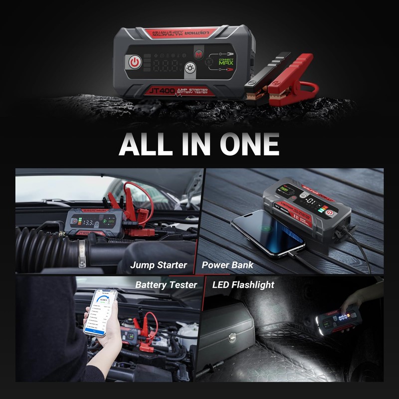 LOKITHOR JT400 Jump Starter and Battery Tester, 2500A 12V Car