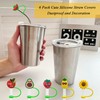 6Pcs Silicone Straw Cover, Reusable Silicone Straw Toppers, Splash Proof