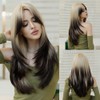 Long Wig Human Hair with Bangs and Wig Cap Glueless