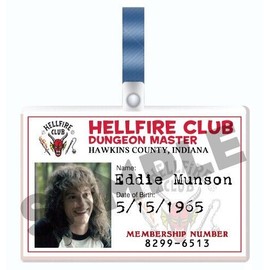 STRANGER THINGS Eddie Munson Hellfire Club cosplay I.D. Badge