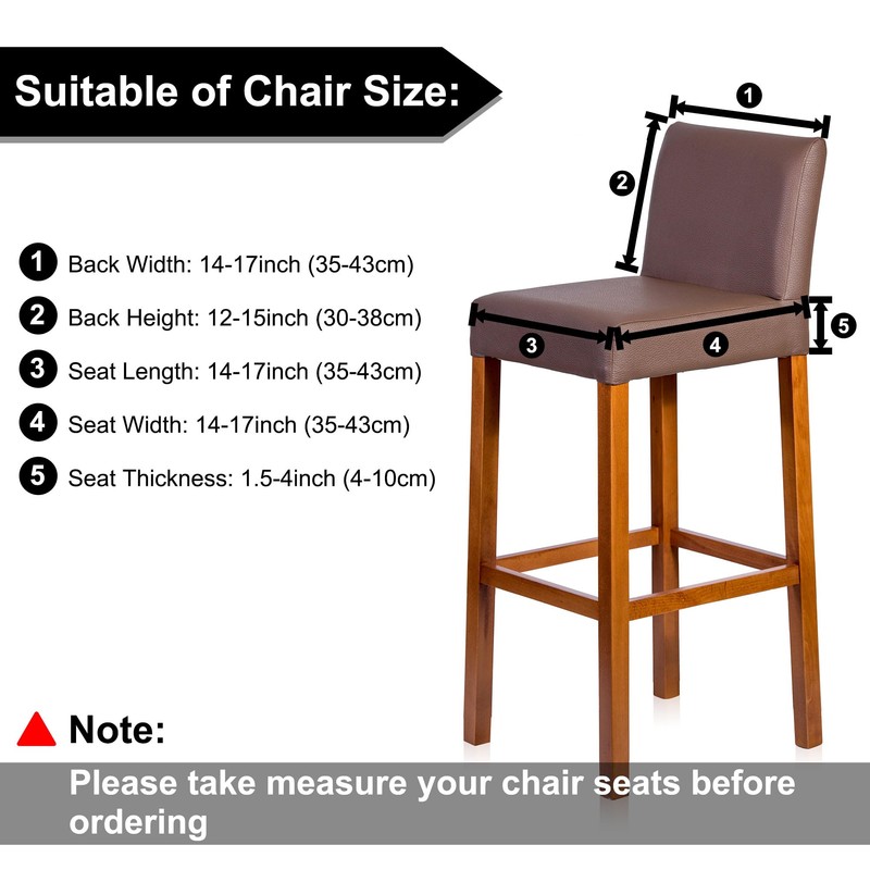 PiccoCasa Pack of 2 Bar Stool Covers, Waterproof Dining Chair
