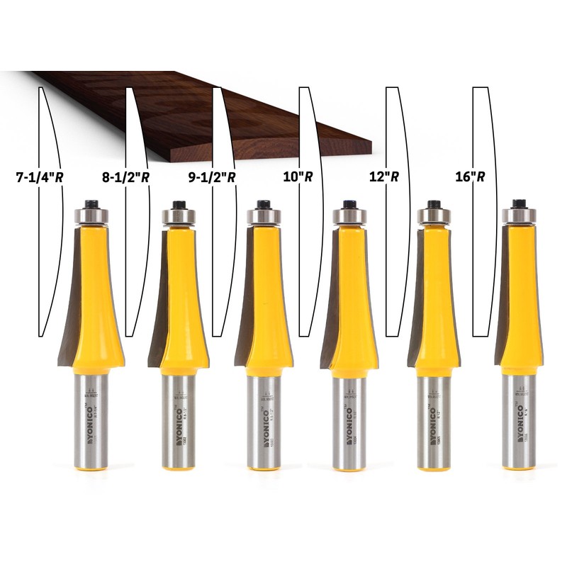 Yonico Guitar Finger Board Radiusing Router Bit Set 6 Bit