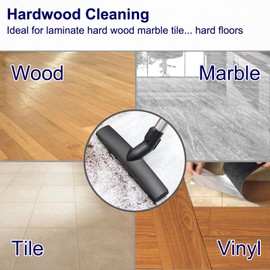 Portek Hardwood Brush Head Intended for Miele Canister Vacuum Cleaners, Vacuum Attachment 12" Floorhead with Soft Horsehair Bristles for Hard Floors, 2.5" Low Height Fits Under Low Furniture