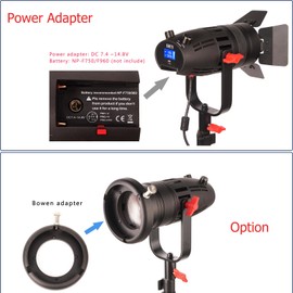 Came-TV Boltzen 30W B-30 COB Fresnel Focusable Led Video Light, High Output Fan-Less Daylight 5600K CRI96+ TLCI97+Dimmable 0%-100% Dual Power Supply W/Filter Set, Removable Barn-Door, Carry Bag