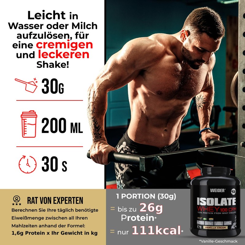 Weider Isolate Whey 100 CFM. Vanilla Flavour. Protein powder with