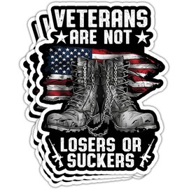 MAIANEY Veterans are Not Suckers Or Losers Sticker Veterans Day Stickers American Patriotic Stickers US Military Army Grandpa Dad Veteran Gifts Decorations Laptop Water Bottle Car Window