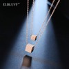 ELBLUVF - Cadena Collar con Colgante Cuadrado de Acero Inoxidable,