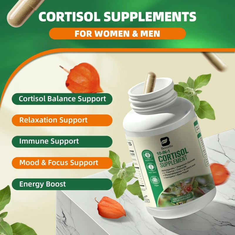 Beworths Cortisol Supplements for Women Men, High Cortisol Reducer Health,