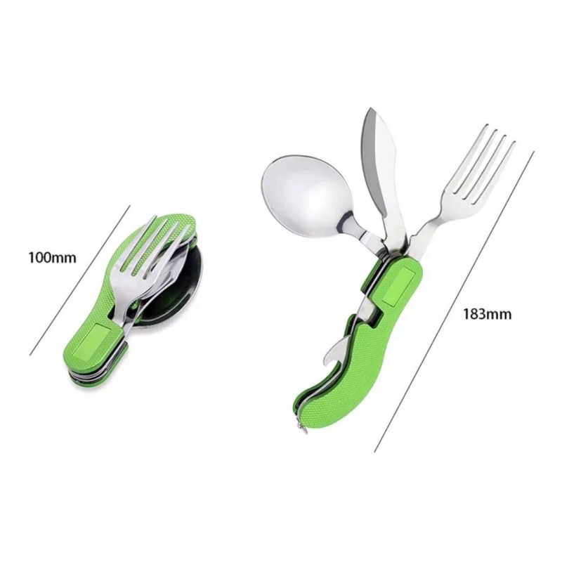 Camping Range Cubiertos Plegables Campismo Senderismo Viaje Navaja 4 En