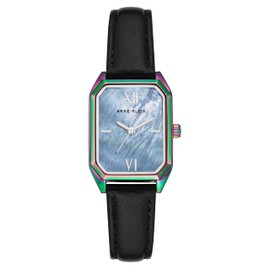 Anne Klein Women's Japanese Quartz Dress Watch with Leather Strap, Black, 14 (Model: AK/3875RBBK)